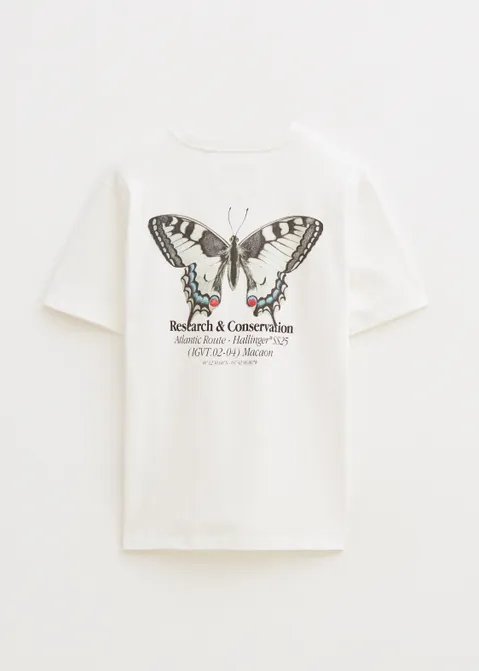 T-shirt met print vlinder off-white (WIT.O)