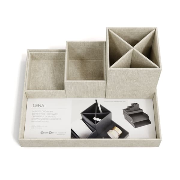 Skrivebordsoppbevaring 4 deler Linen Bigso Box of Sweden