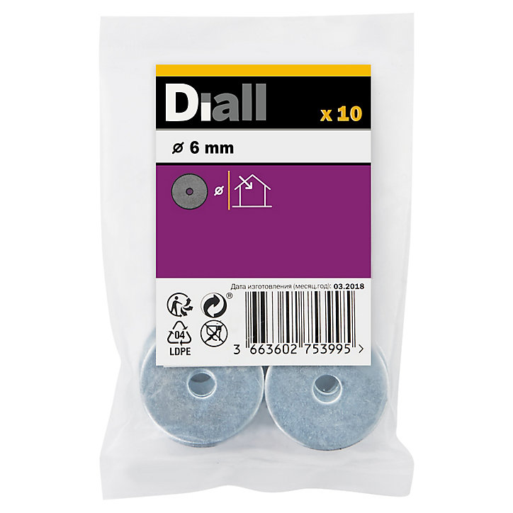 Rondelles plates larges de réparation en acier au carbone ø 6mm - 10 pièces