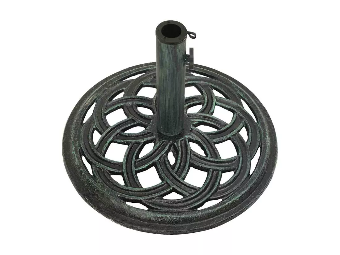 Socle de parasol Vert 44x44x31 cm Fonte