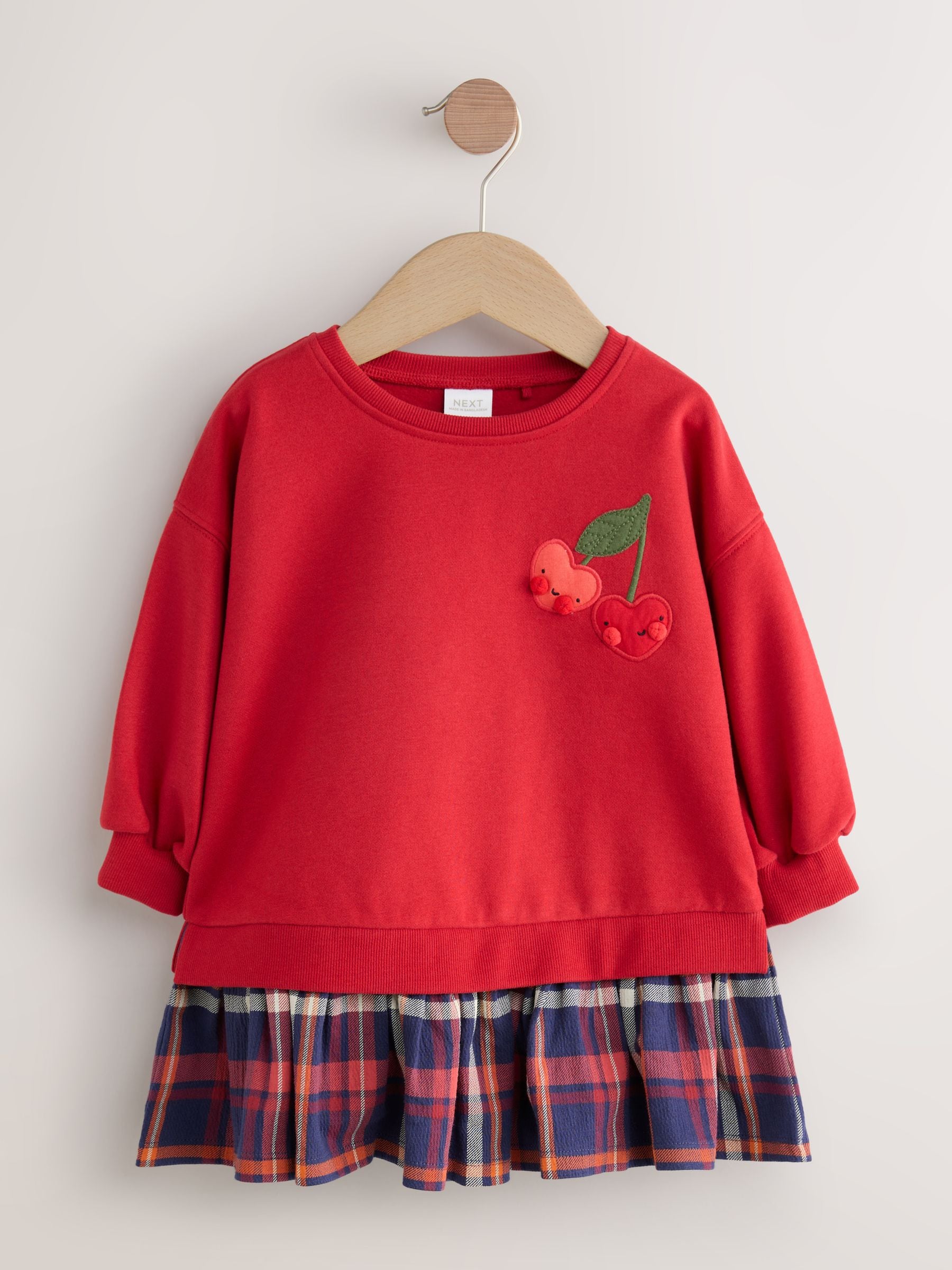 Rood - Sweaterjurk met ruit (3mnd-7jr)