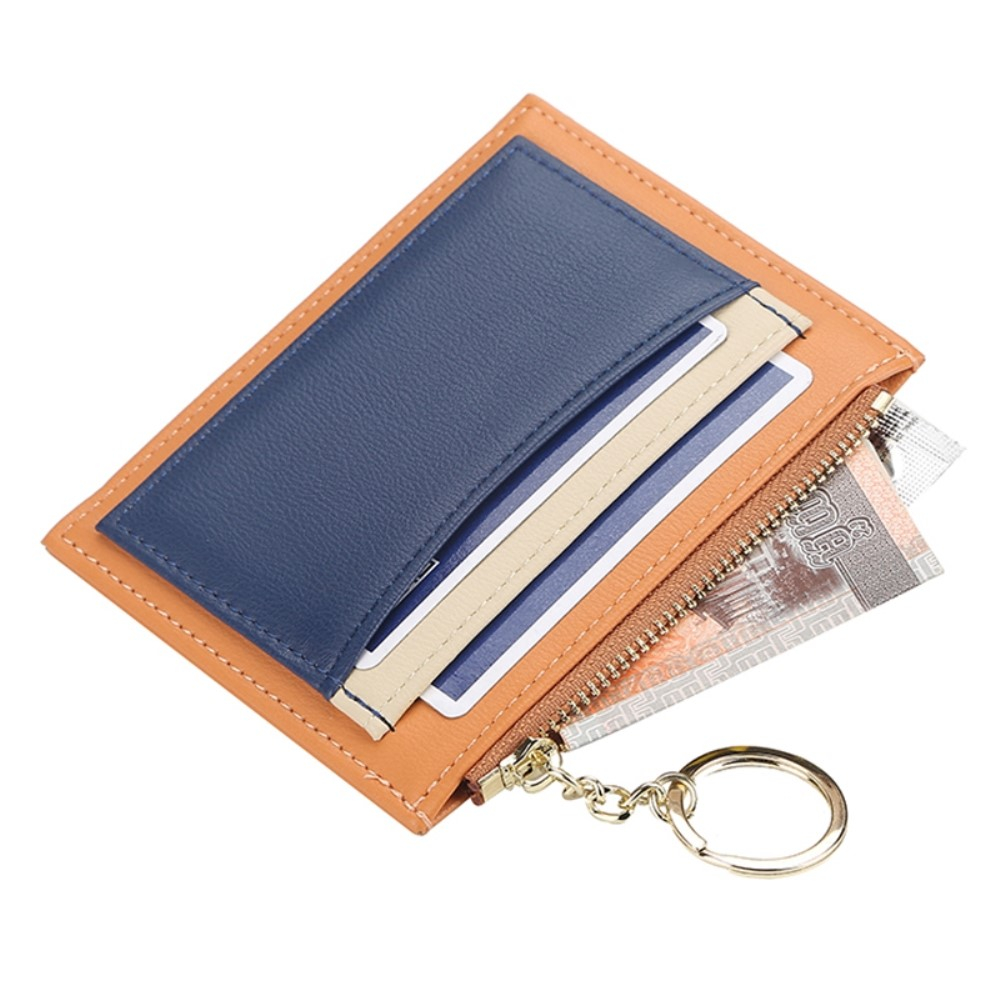 Mini Leder Etui Kreditkarten Geldbörse mit Münzfach   5 Kartenfächer - Braun