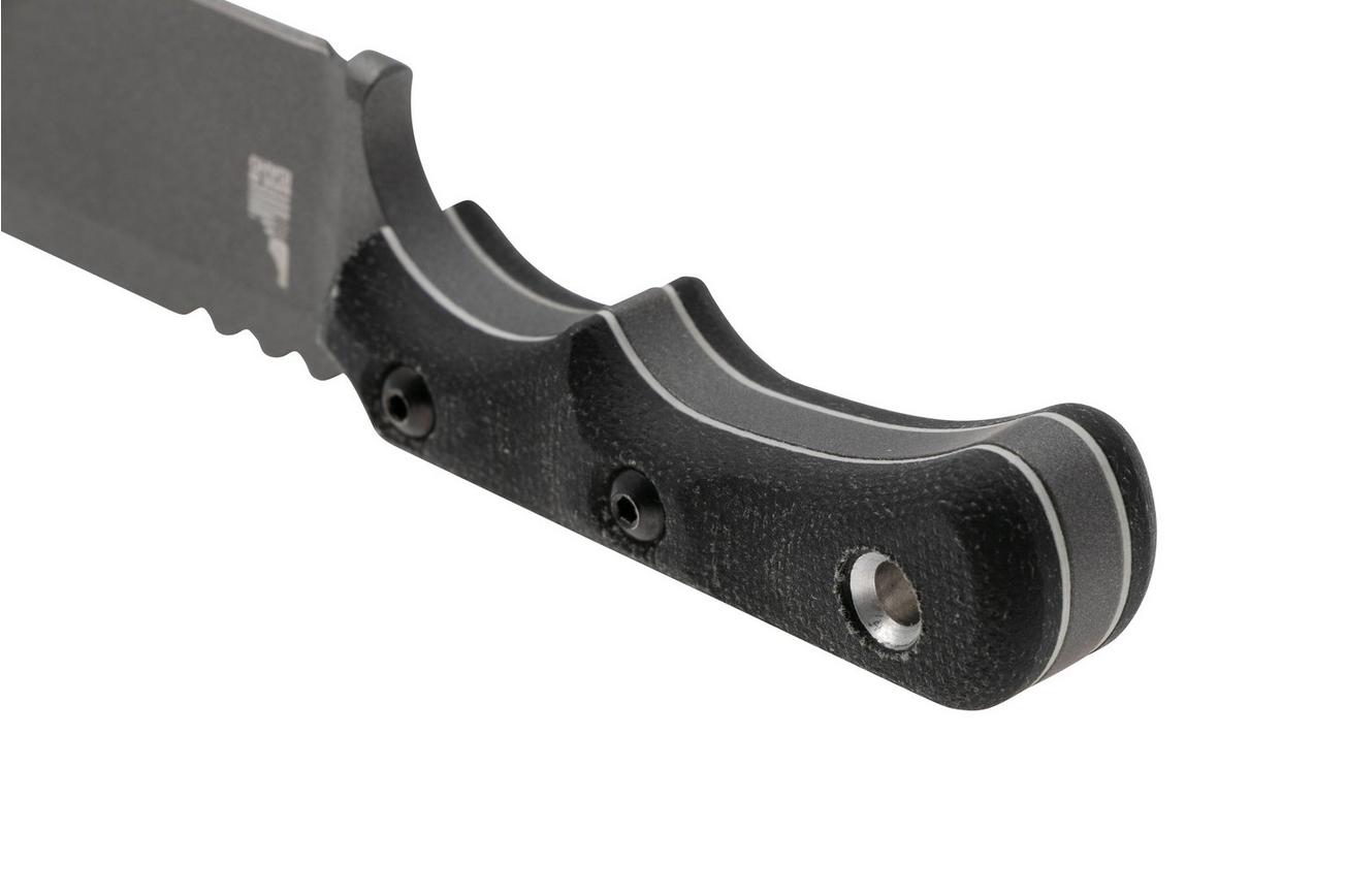 TOPS Knives Ivie IV-01, 1095 Tungsten Cerakote, Black Canvas Micarta, nekmes, Cody Ivie design