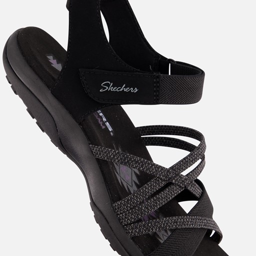 Skechers Reggae Slim Sandalen zwart Textiel