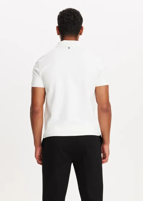 Polo met merk print off-white (WIT.O)