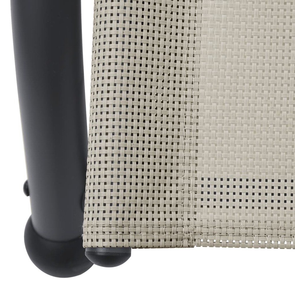 Transat chaise longue bain de soleil lit de jardin terrasse meuble d'extérieur double avec auvent textilène crème