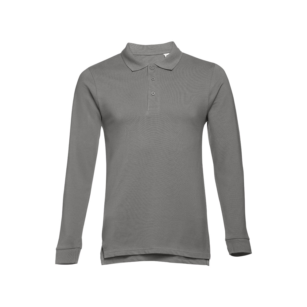 TH Clothes 30141 - Polo à manches longues en coton cardé pour hommes