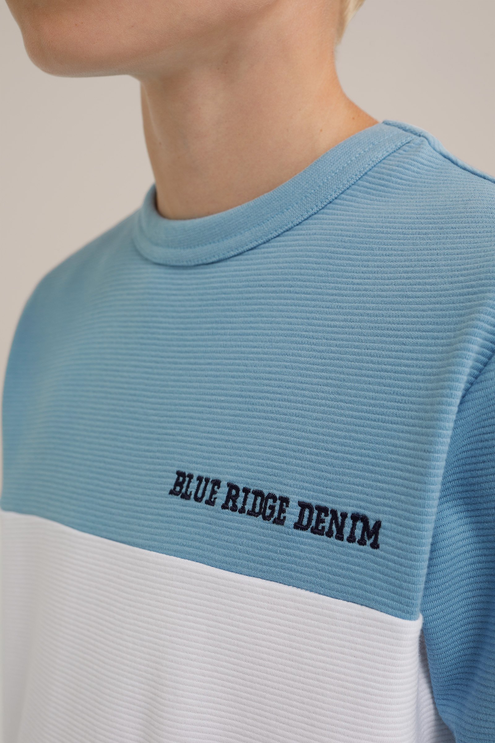Jongens T-shirt met structuur Blue Ridge Blauw