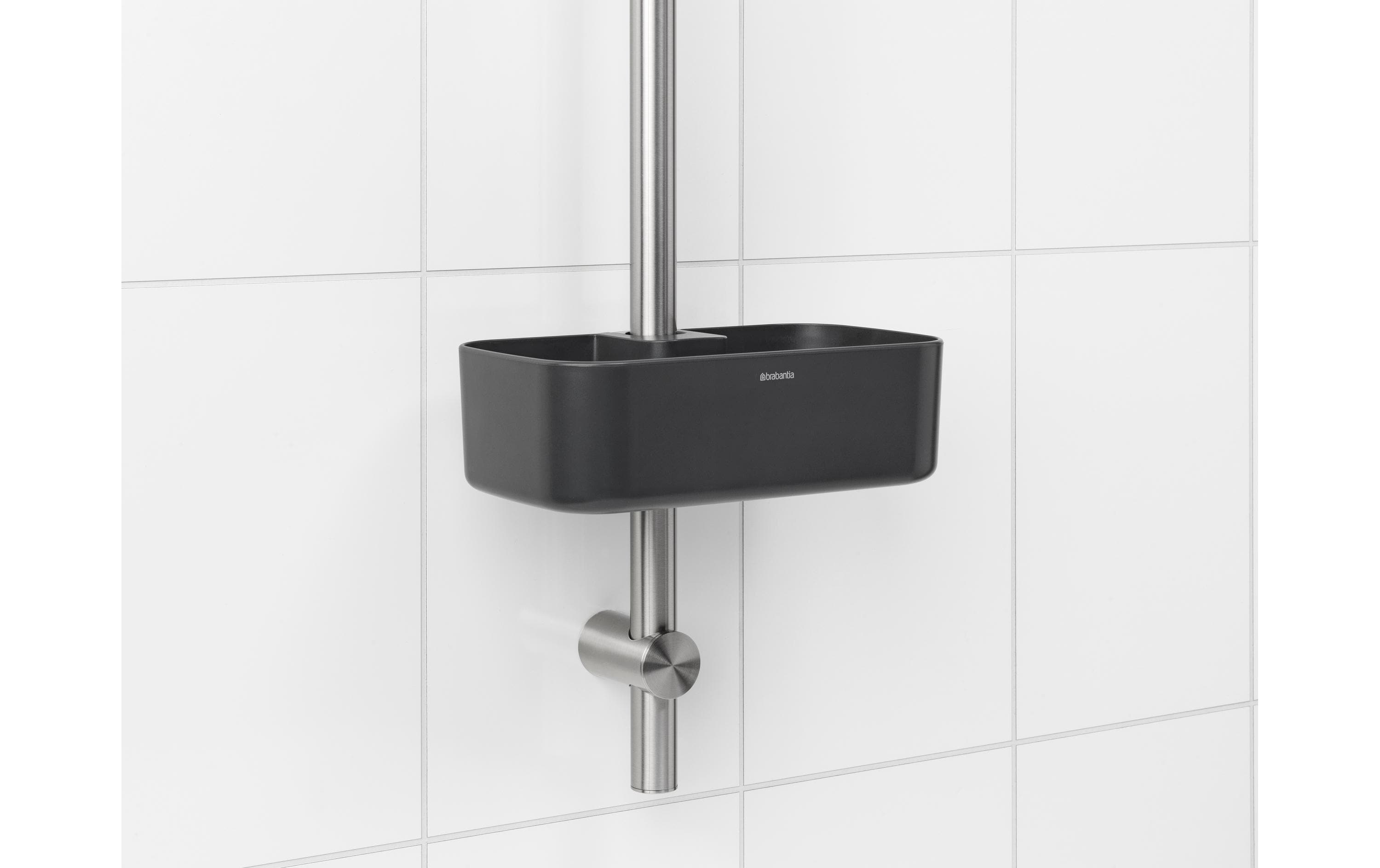 Duschmittelhalter ReNew 13.3 x 24.4 cm, SchwarzDuschablage mit einfacher Montage