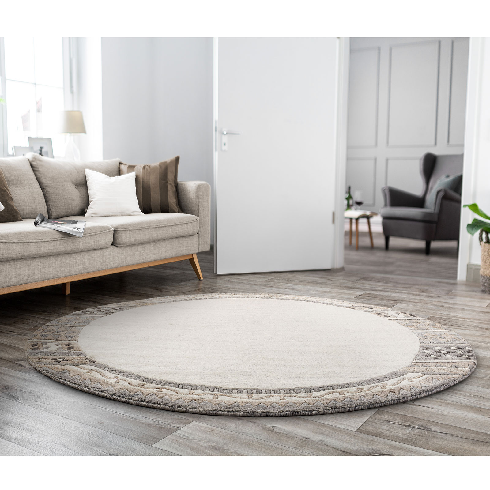 Teppich ROYAL NATUR - natur beige - Ø 150 cm