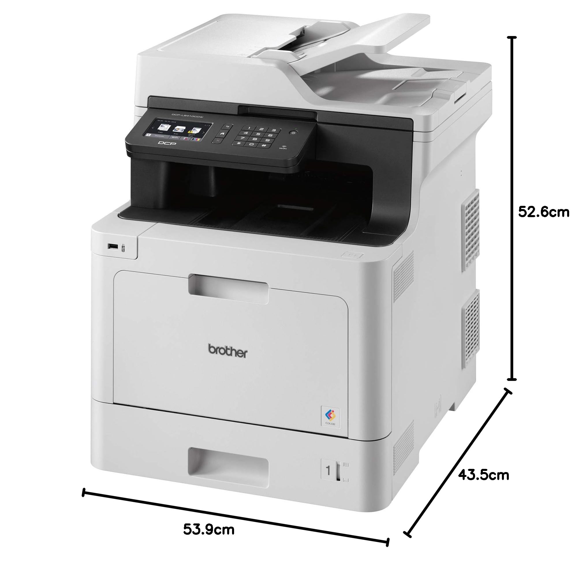 Brother DCP-L8410CDW Imprimante Multifonction 3 en 1 Laser - Professionnel - Economique - Couleur - Compact mais Puissant - Récompensé par Bli - A4, N