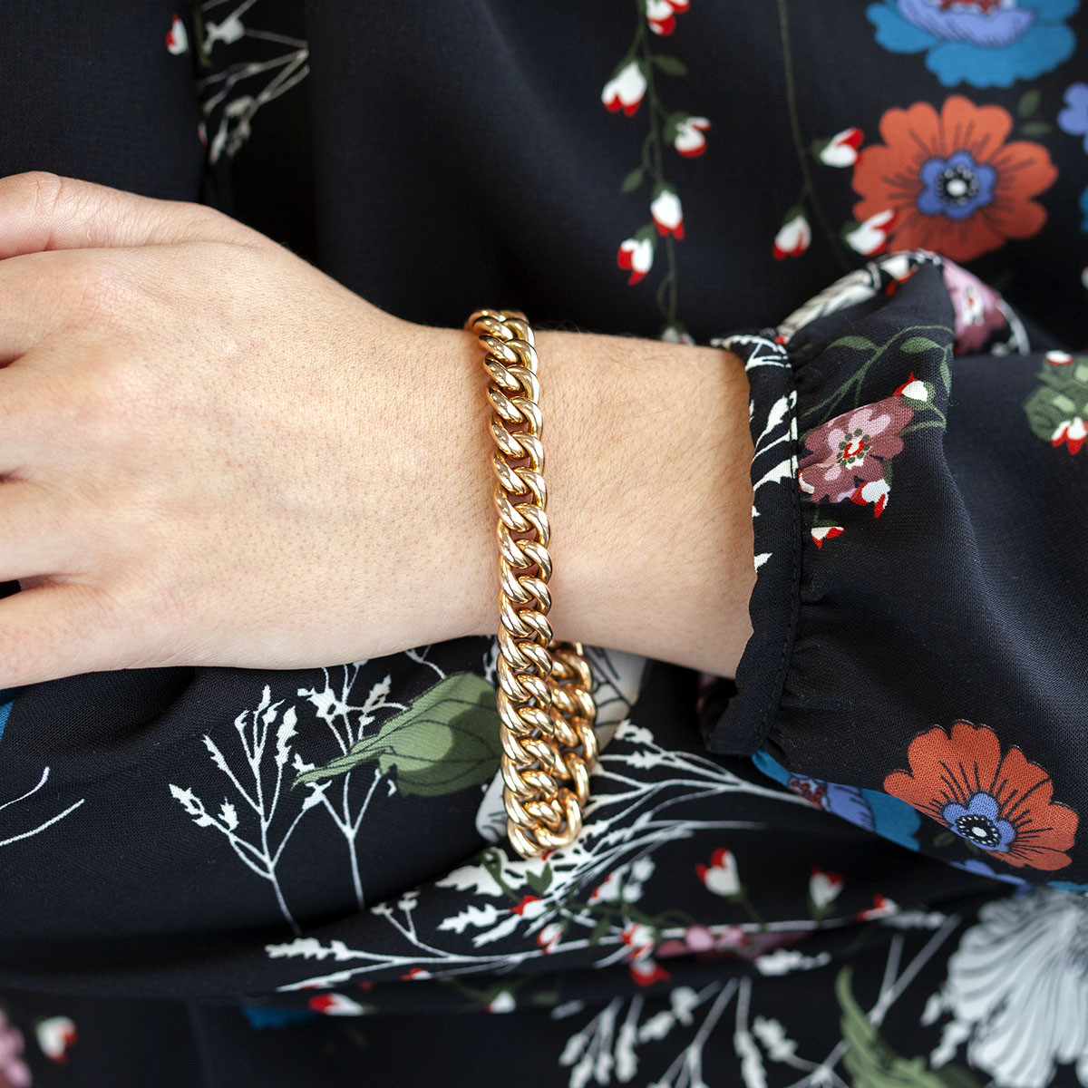 Bracelet d'occasion or 750 jaune maille fantaise 23 cm