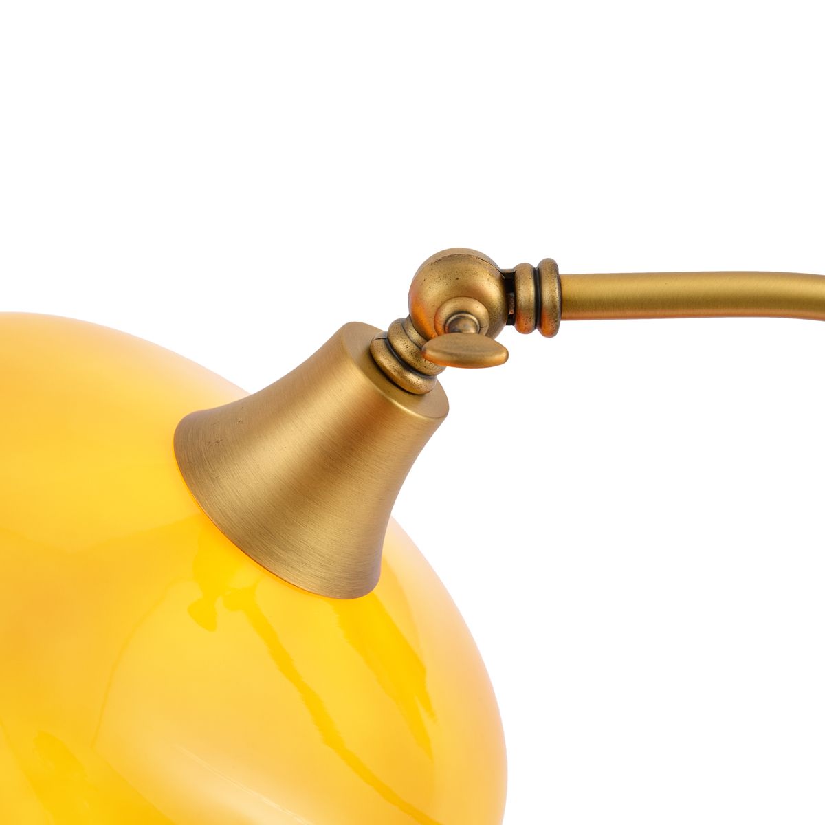 Klassieke tafellamp brons met oranje opaal glas - Clerk