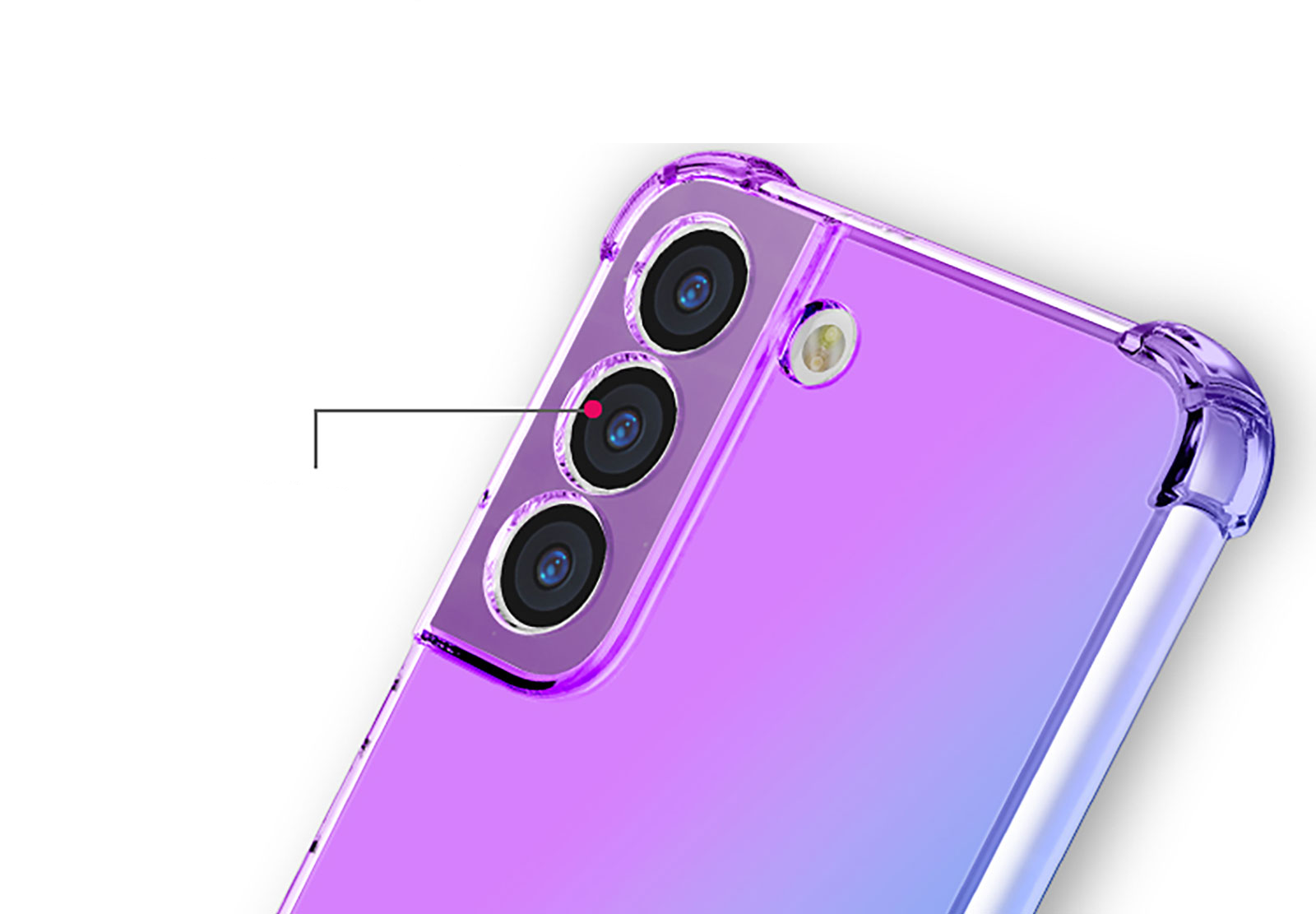Samsung Galaxy S23 5G Gummi Hülle Air Cushion Fallschutz mit Farbverlauf - Lila / Rosa
