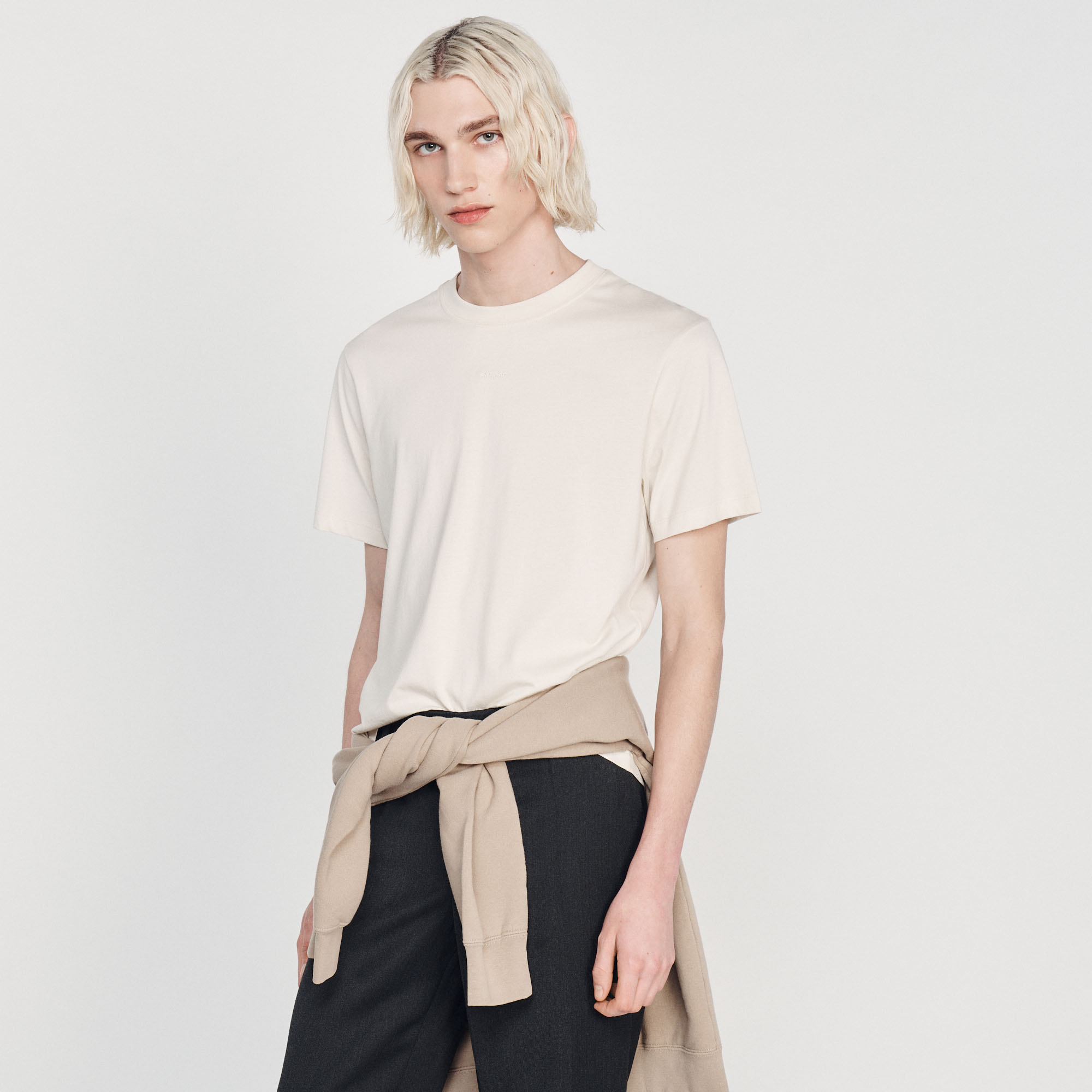 T-shirt brode Sandro en coton biologique