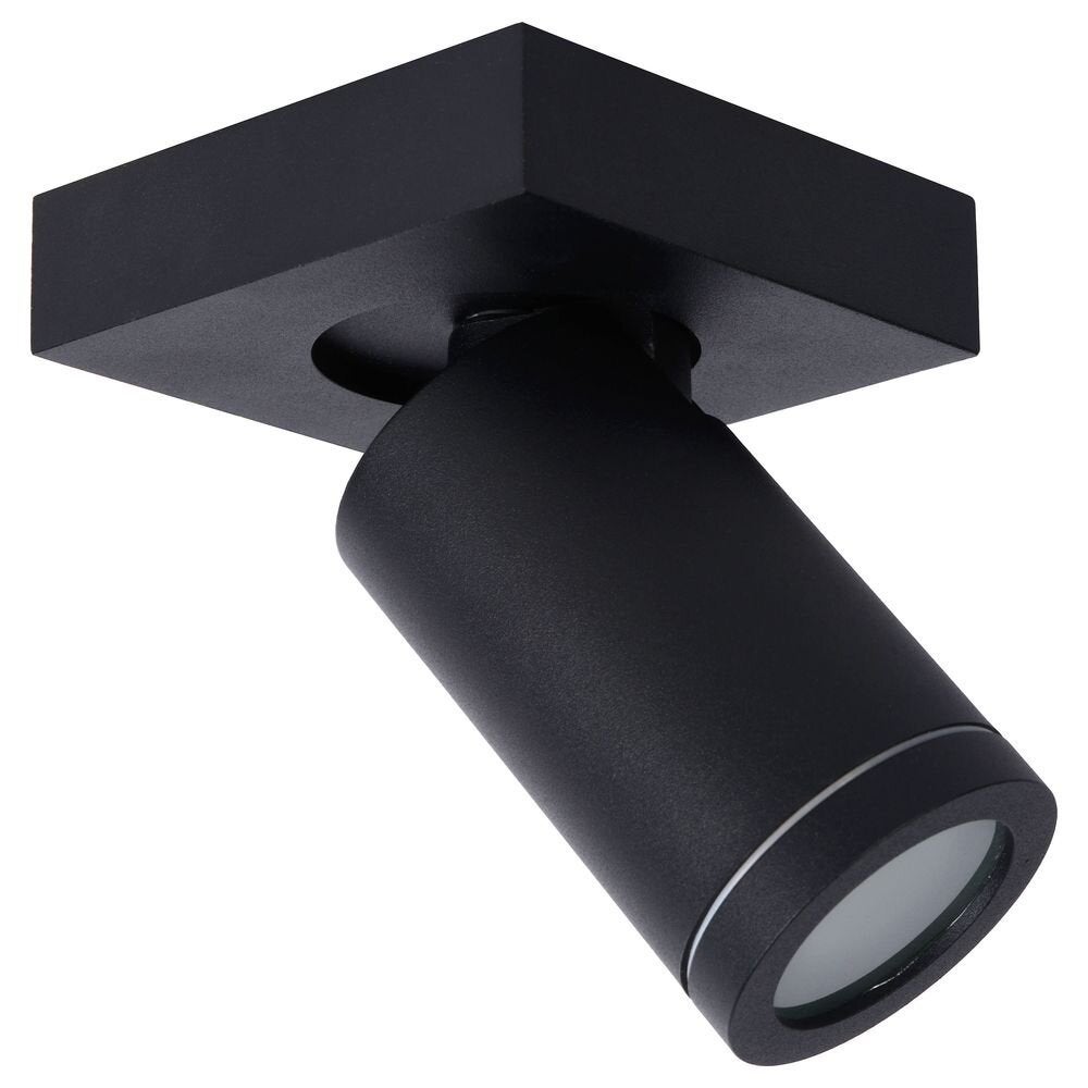 LED plafondspot Taylor in zwart, 5W, 320lm, IP44, dimbaar tot warm