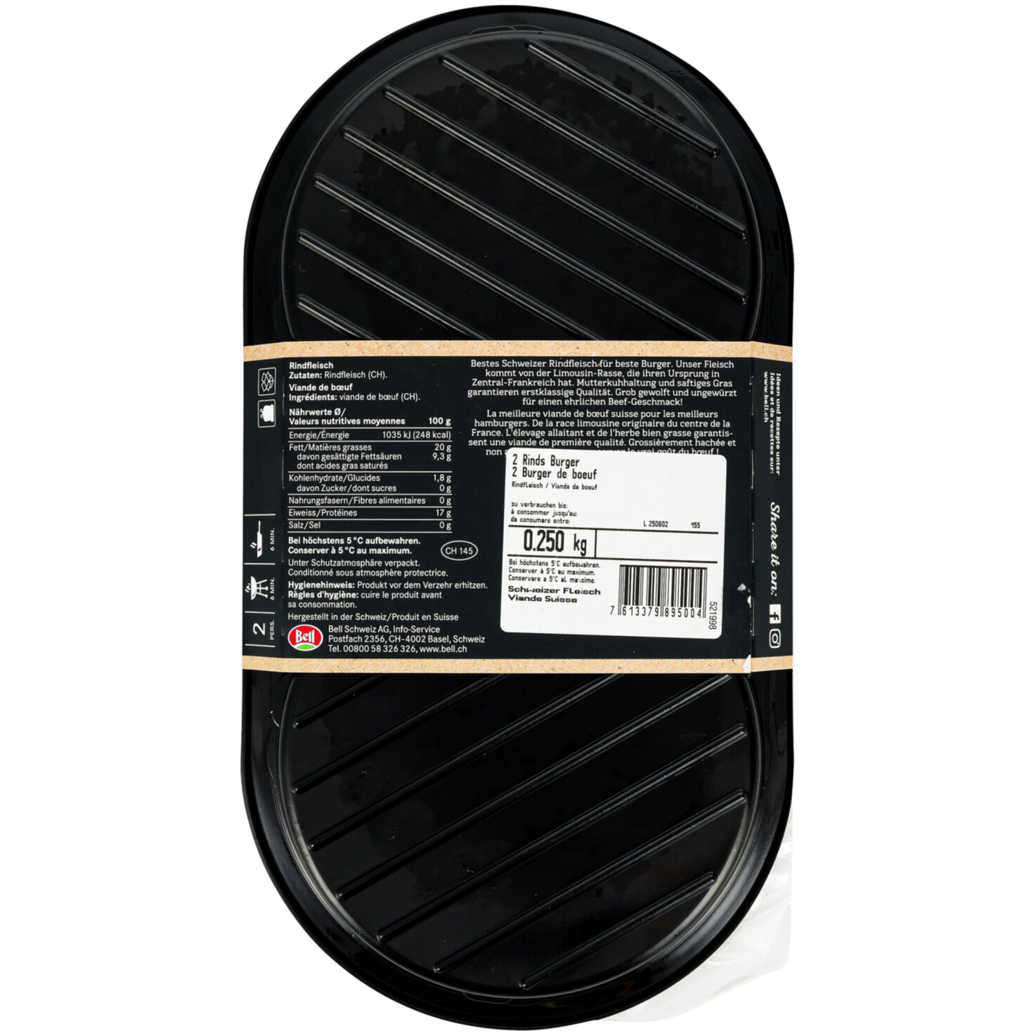 Bell Natura-Beef Burger Limousin 2x125g