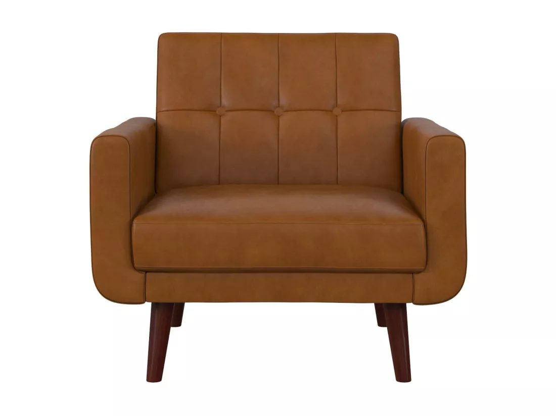 Nola | Chaise d'appoint en faux cuir camel