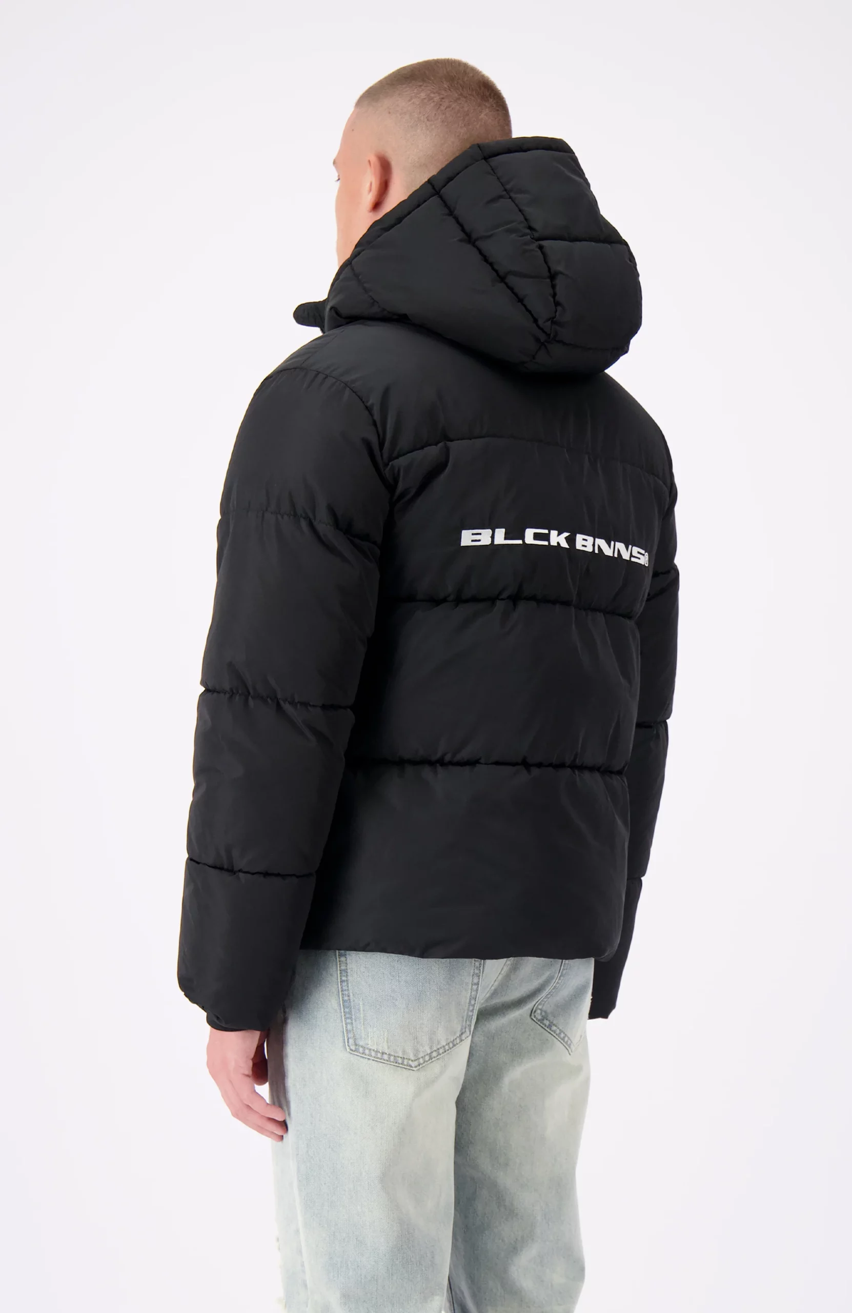 Black Bananas Block Puffer Jas Heren Zwart