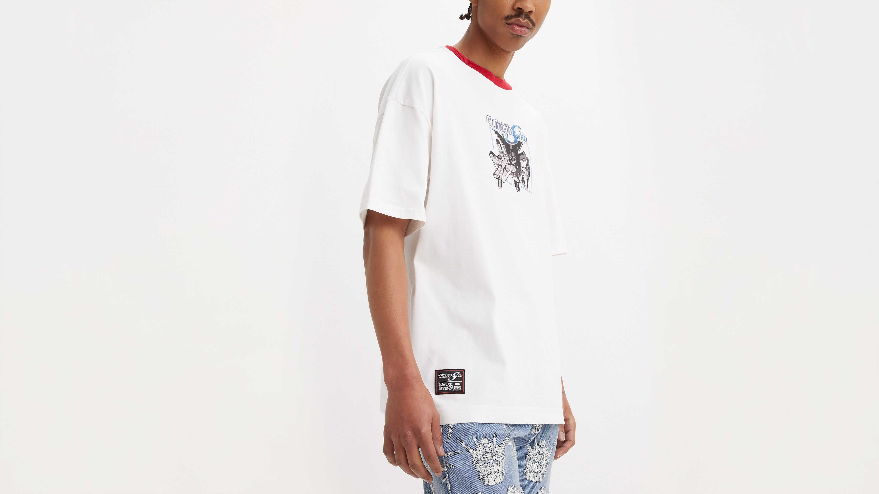 T-shirt boxy Levi's® x Gundam SEED - Starbright White - Blanc