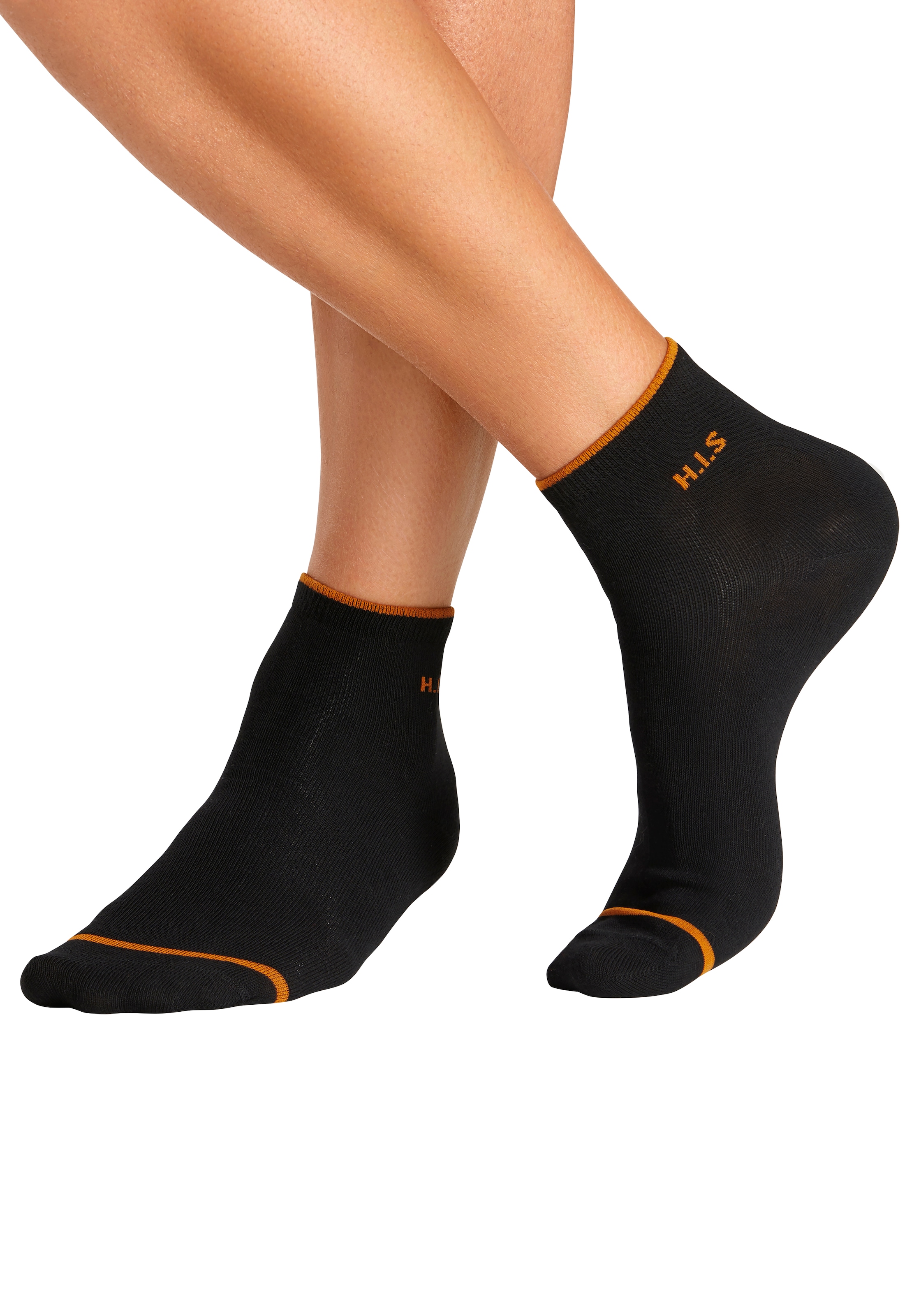 H.I.S Kurzsocken Packung, 7 Stk. tlg. mit farbigen Bündchen