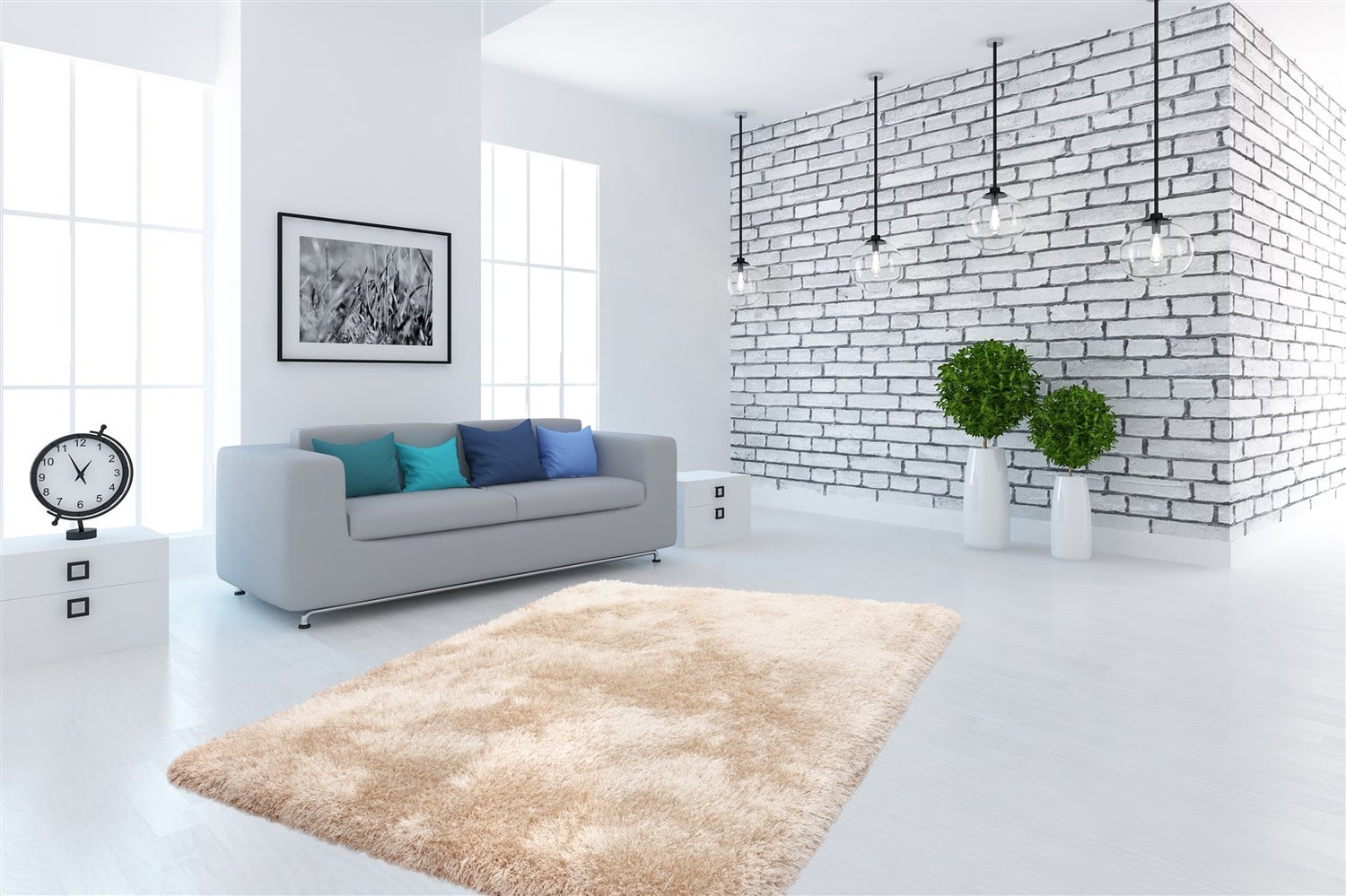 Velvique Champagne Plain hoogpolig vloerkleed, handgetuft, 120 x 170 cm