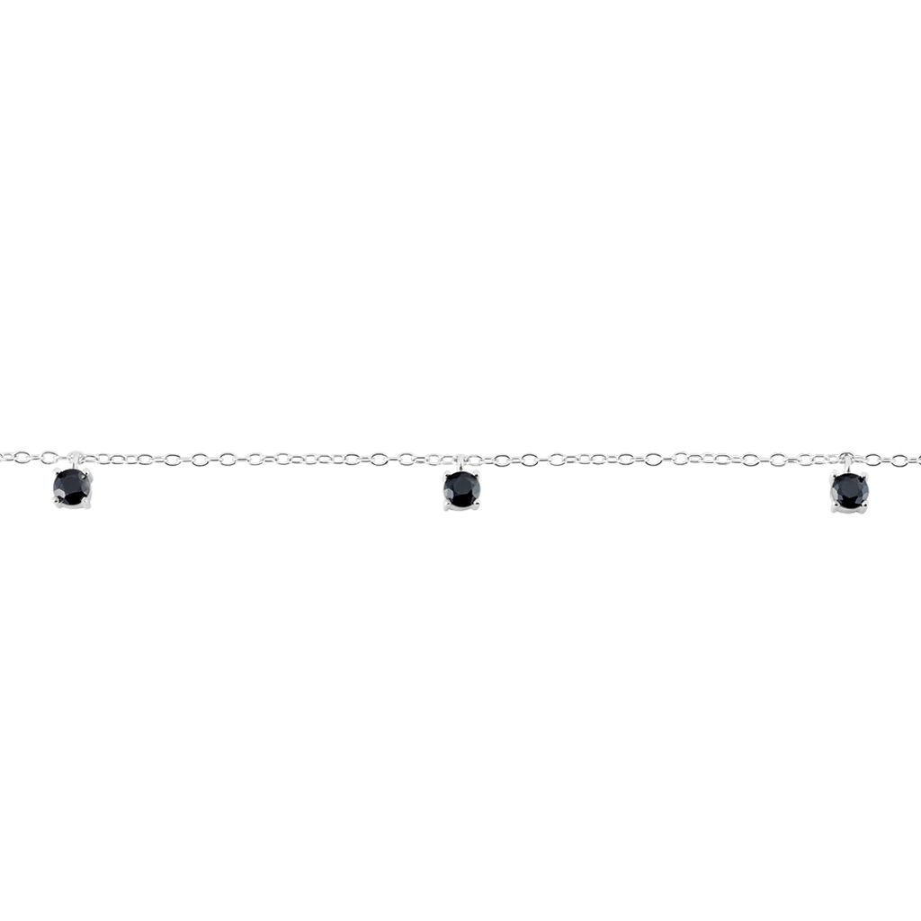 Bracelet Callias Argent Blanc Oxyde De Zirconium Noir