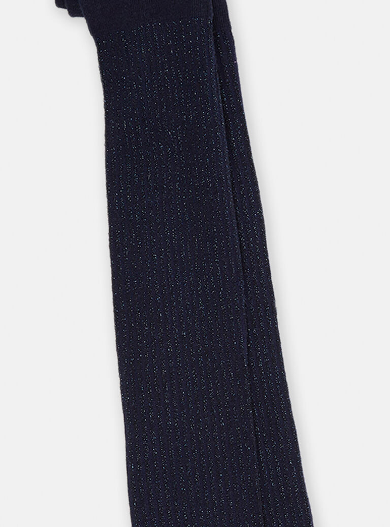 Collants bleu marine en lurex fille