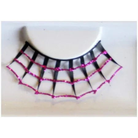 Eulenspiegel Wimpern Spinnennetz pink