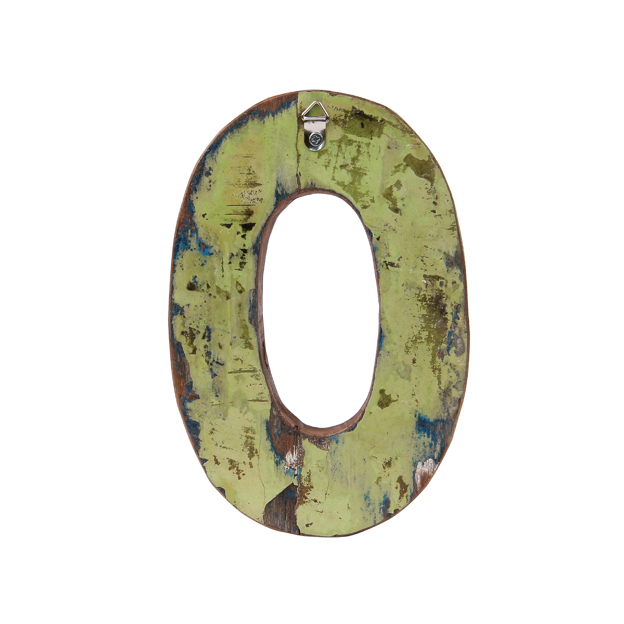 Holzziffer '0', multicolor, T 2,5 cm, B 13 cm, H 19 cm von fischer's lagerhaus