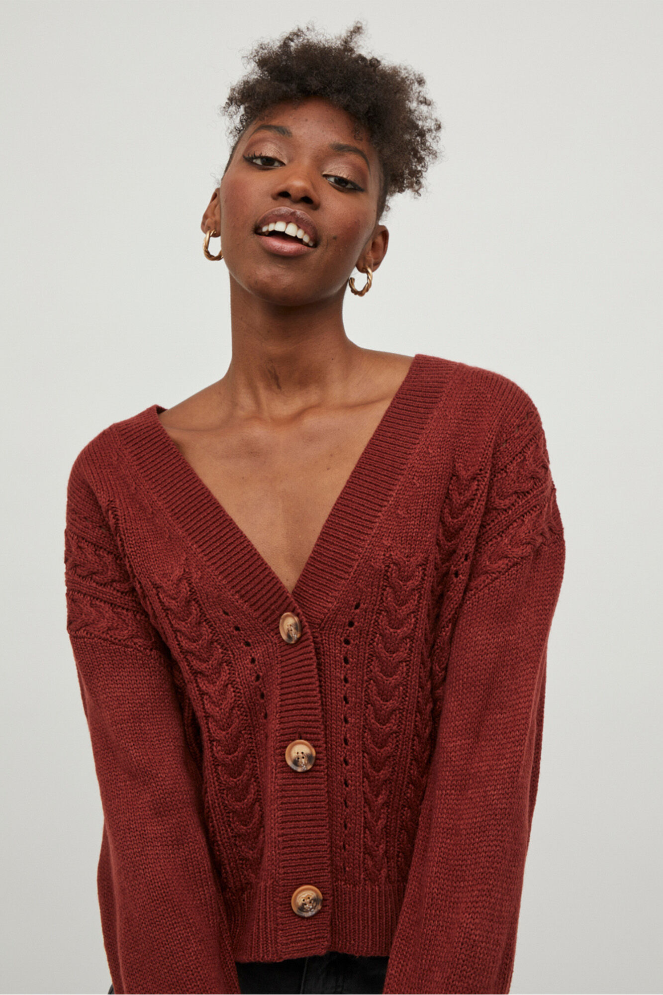 Cardigan de punto - Rojo