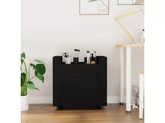 Chariot de bureau Noir 60x45x60 cm Bois d'ingénierie