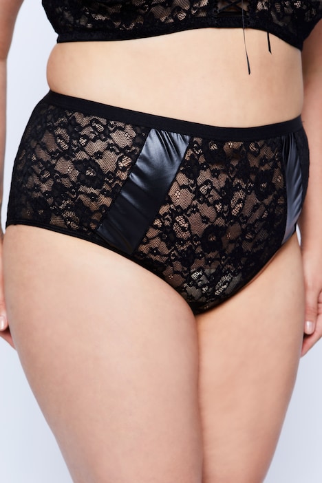 Taillenslip, Ouvert, Spitze, Wetlook Einsätze, transparent