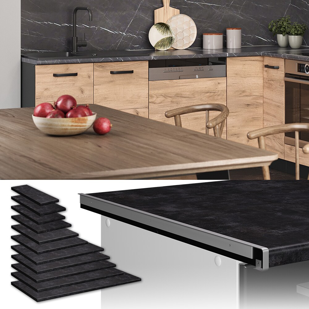 Vicco Küchenarbeitsplatte R-Line Anthrazit 20 cm