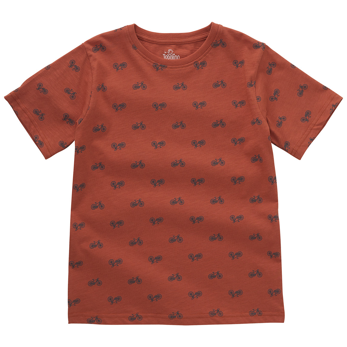 Topolino Jungen T-Shirt mit Fahrrad-Allover terracotta