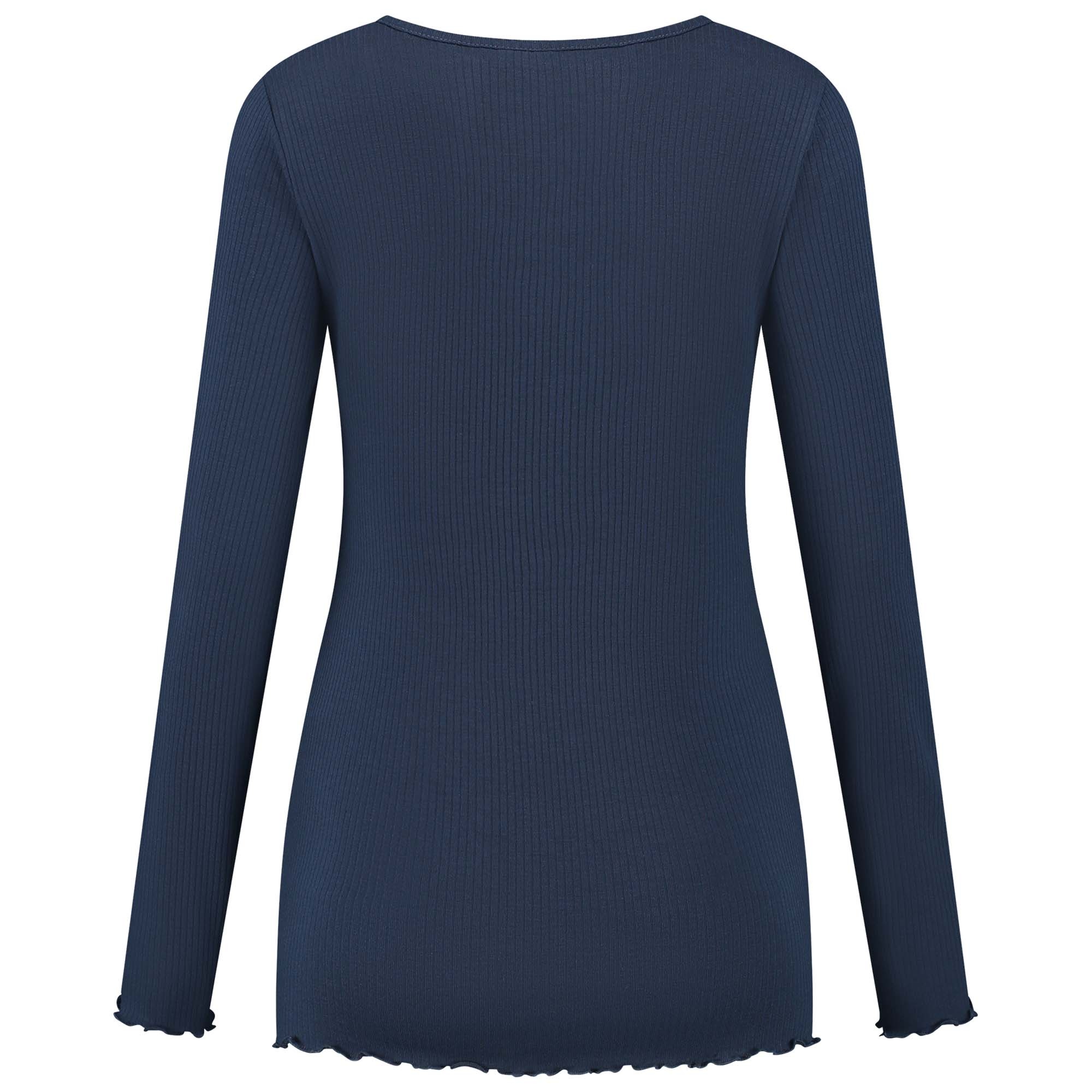 Prénatal zwangerschapsshirt lange mouwen effen blauw
