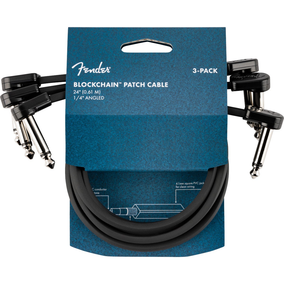Fender Blockchain 24” Patch Cables Angle/Angle 60 cm (3 stuks)