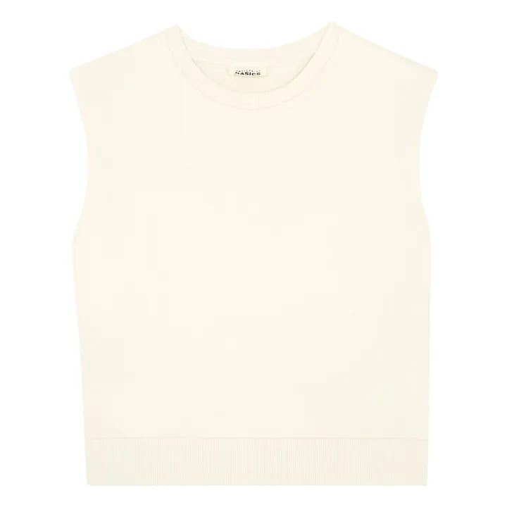 SMALLABLE BASICS Sweat Sans Manches Molleton Bio | Blanc cassé