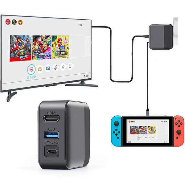 MultiHub Kompatibel med Nintendo Switch 3 i 1 dokkingsett EU-versjon