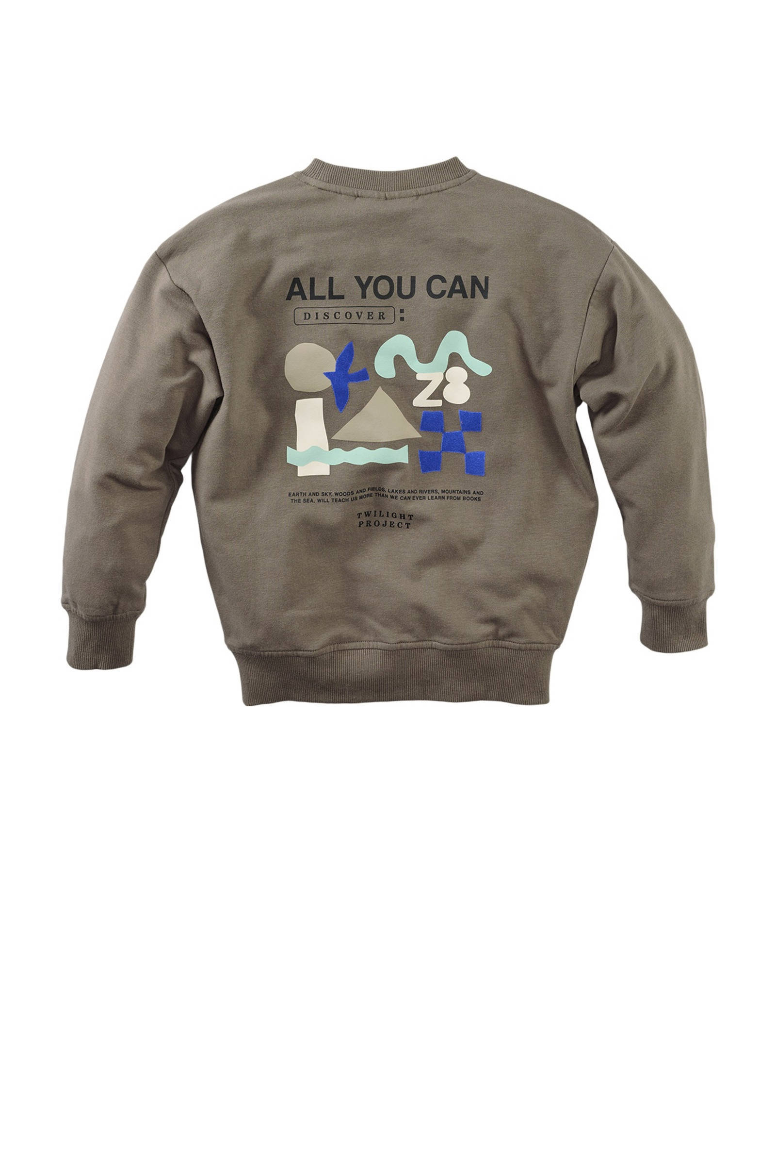 Z8 sweater Cesar met backprint taupe