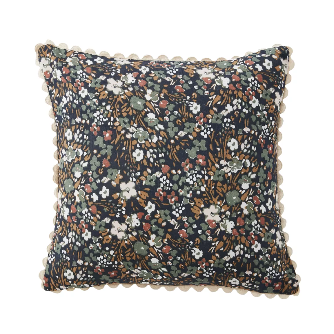 Coussin carré gaze de coton (40 x 40 cm) Constance Bleu nuit
