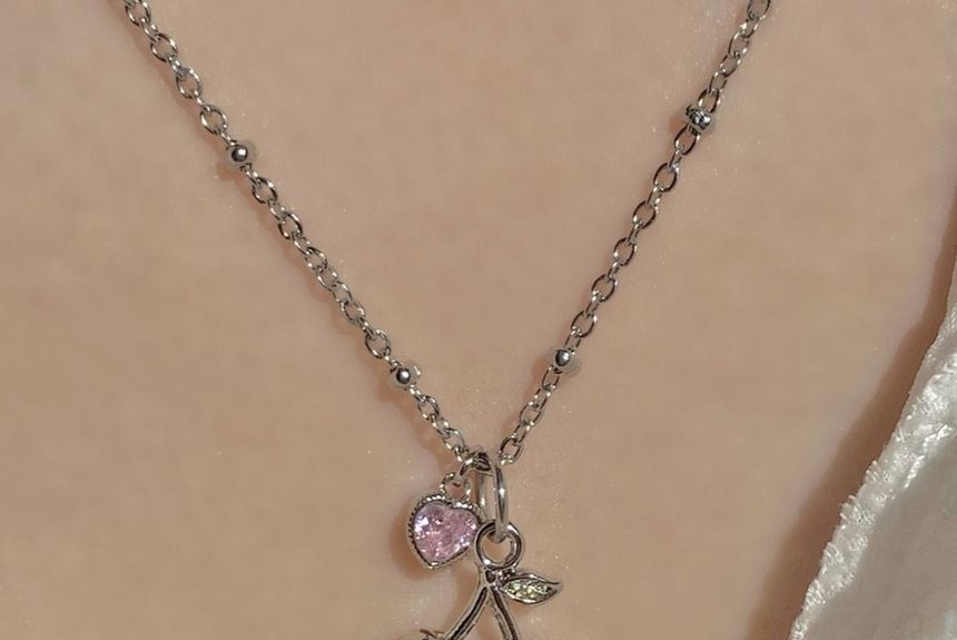 Gemsha - Kersen / Beer Strass Hanger Legering Ketting