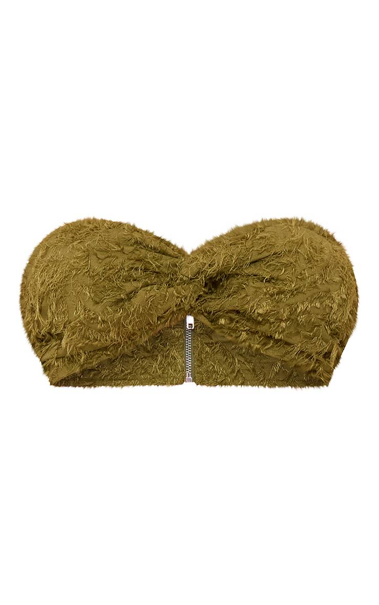 Vert Top Court Bandeau À Détails Usés