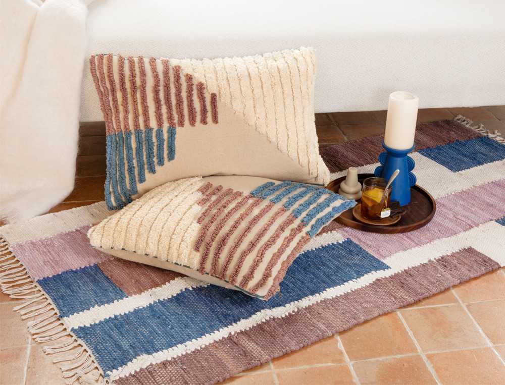 Coussin brodé-Instinct végétal