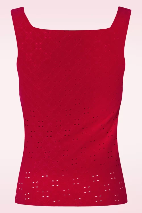 Vintage Chic for Topvintage Demi embroidery top in rood