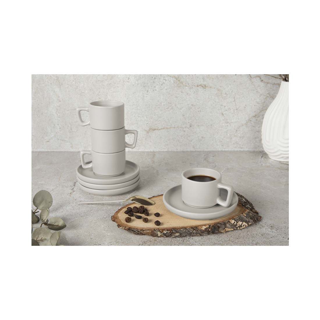 Berlinger Haus 4-teiliges Espressotassen-Set 100 ml matt cream Sahara Collection