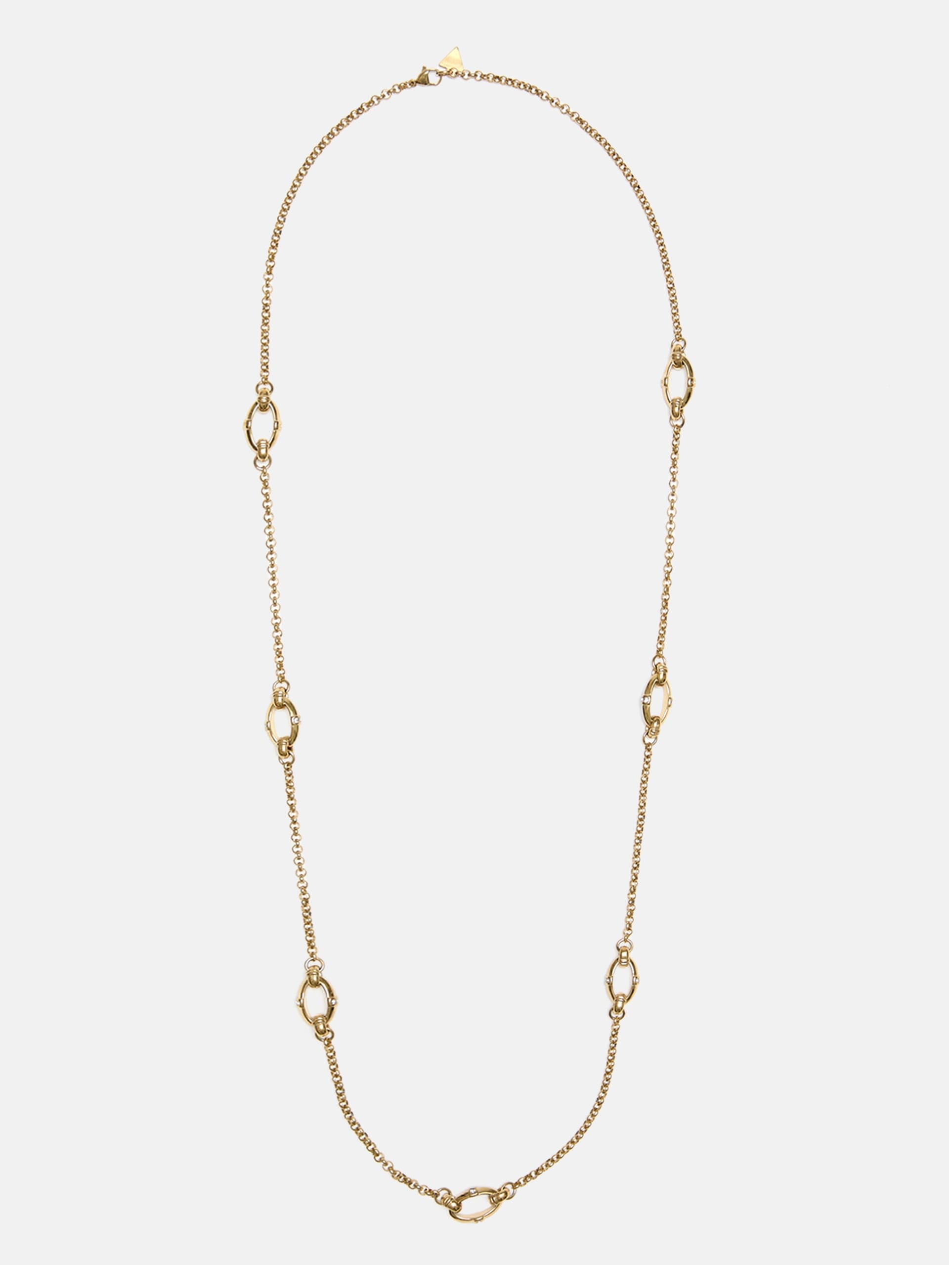 Colar com corrente de bambu dourada
