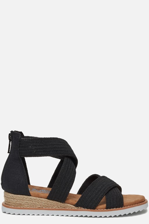 Skechers Bobs Desert Kiss Stretch Sandalen zwart
