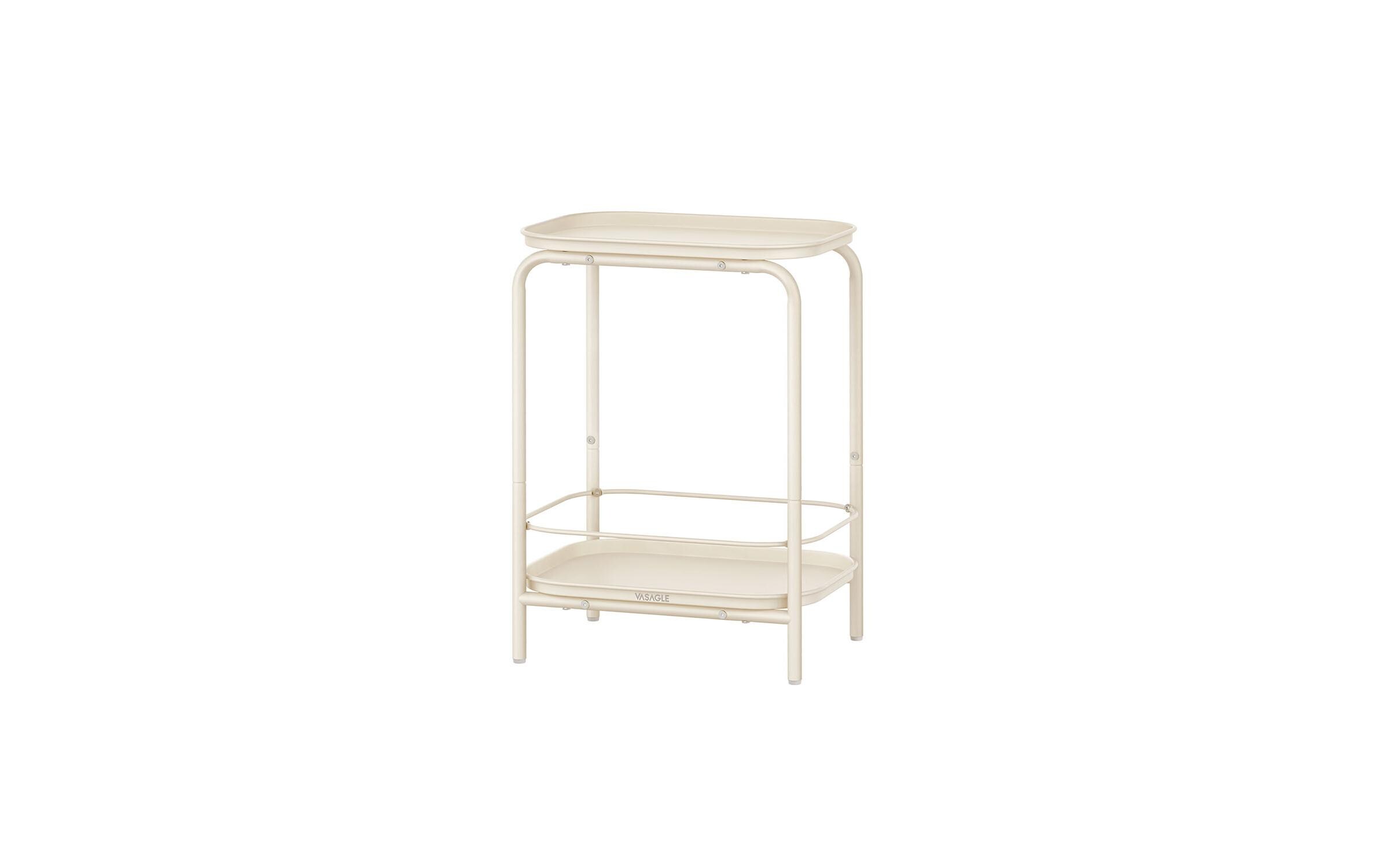 Beistelltisch 40 x 30 x 56 cm, CremeweissBeistelltisch mit zwei Ebenen