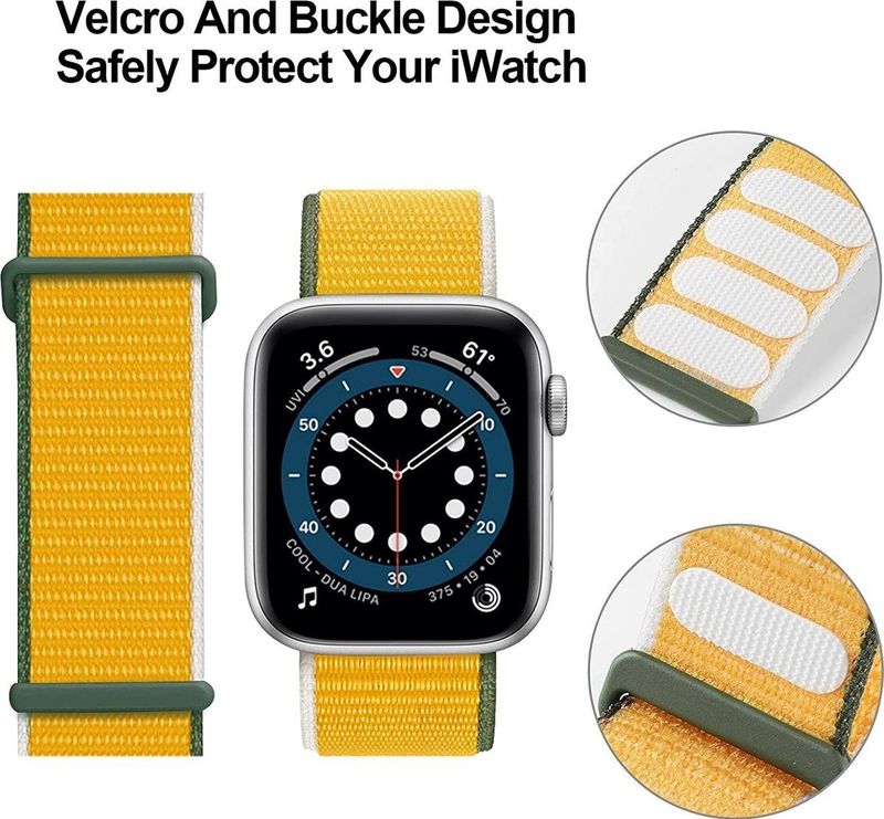 Apple Watch Ultra nylon loop bandje (geel)